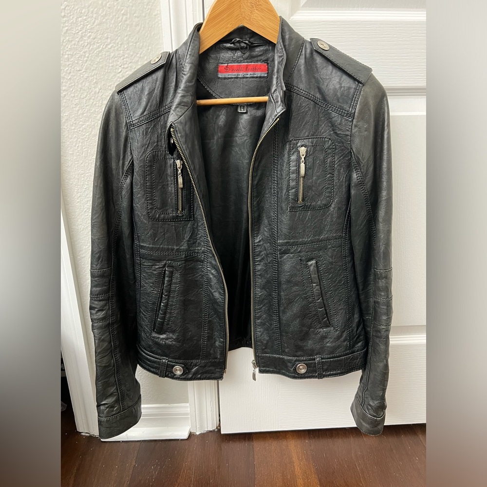 Real lambskin leather jacket - Picture 2 of 9